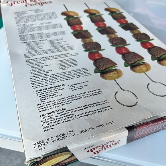 Vintage Summit Shish Kebab Chrome Plated Cooking Set 6 Skewers in box - 1970's - Picture 5 of 10